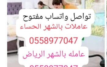 شغالات بالشهر الحساء 0558977047