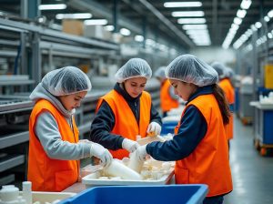 عمال تعبئه وتغليف بمصانع