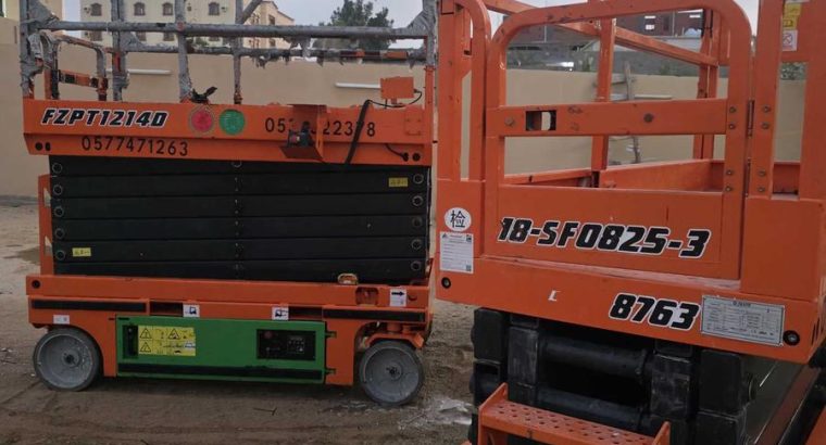 Scissor lift for rent in Jeddah, 12 mete