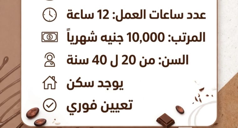 فرصة شغل في مصنع شوكولاتة...
