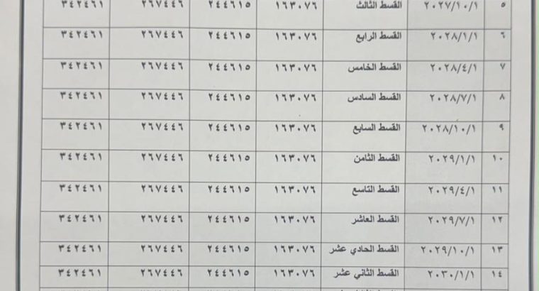 شقق للبيع باقساط ثابته منتج...